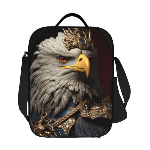 Ratiio Noble Style Bald Eagle Print Lunch Box - Reusable Lunch Bag Men Adult Women- Insulated LunchBox