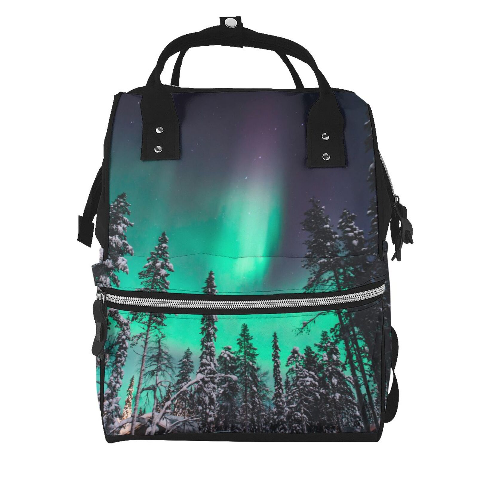 Ratiio Northern Lights 2 Mummy Backpack - Waterproof Twill Canvas, Large Capacity Diaper Bag with Multiple Pockets and Adjustable Straps