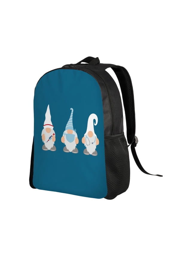 Nurse Doctor Gnomes Print Backpack with Padded 15-inch Laptop Sleeve- Spacious and Durable Daypack for Work and Travel