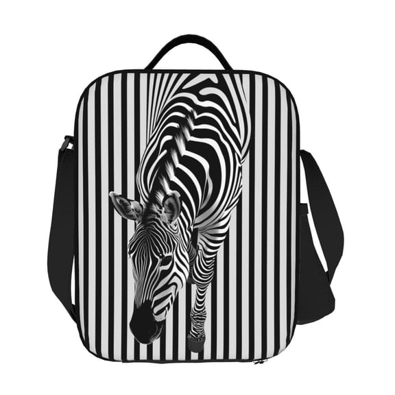 Ratiio Optical Zebra Illusion Print Lunch Box - Reusable Lunch Bag Men Adult Women- Insulated LunchBox