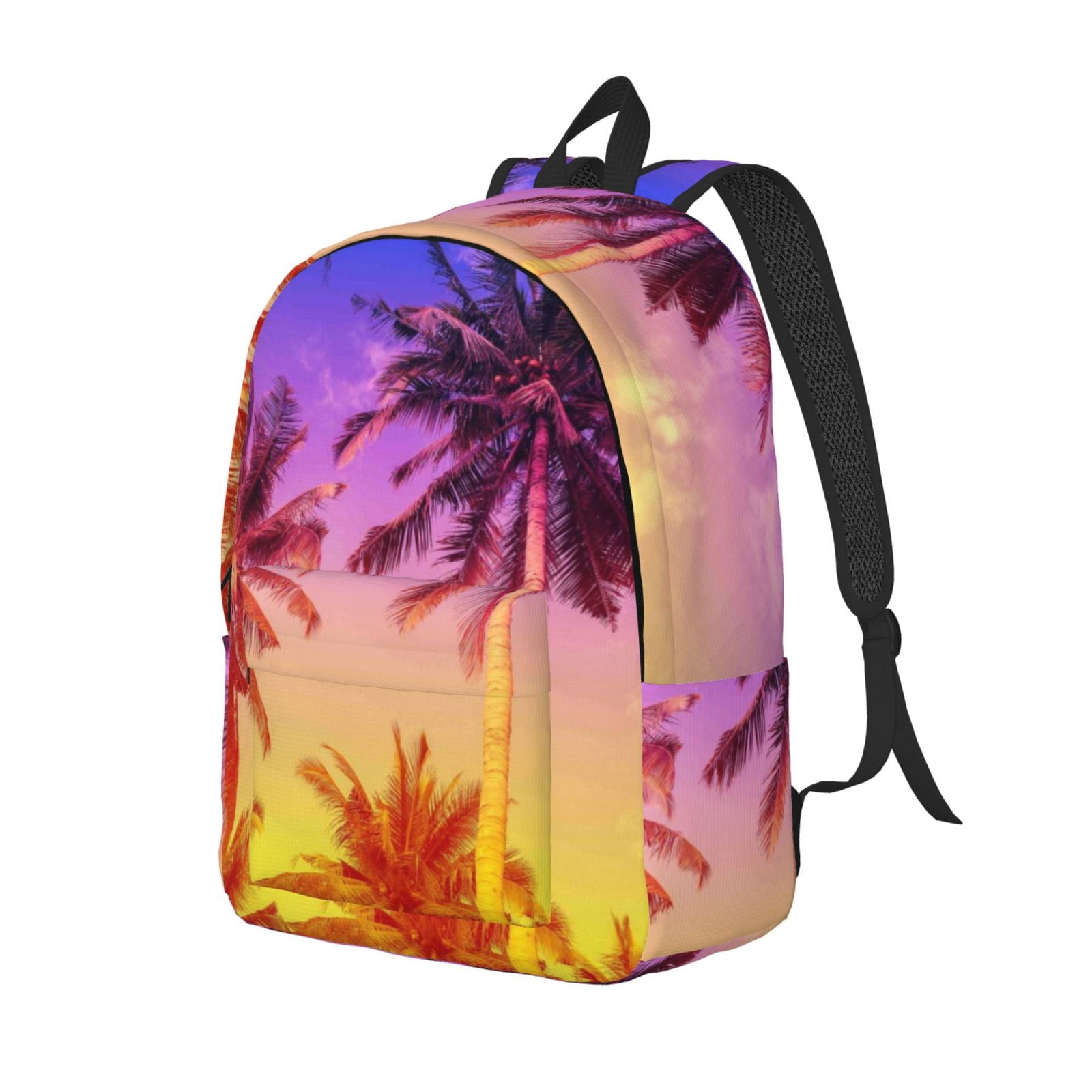 Asthetic Ricksack Ratiio Palm Trees at Sunset Print Canvas Backpack for Women & Men Retro ...