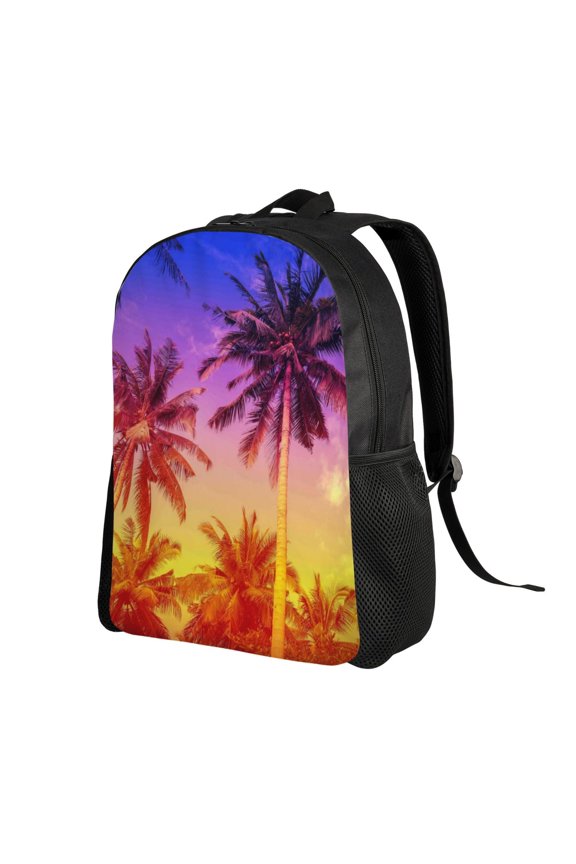 Palm Trees at Sunset Print Backpack with Padded 15-inch Laptop Sleeve- Spacious and Durable Daypack for Work and Travel