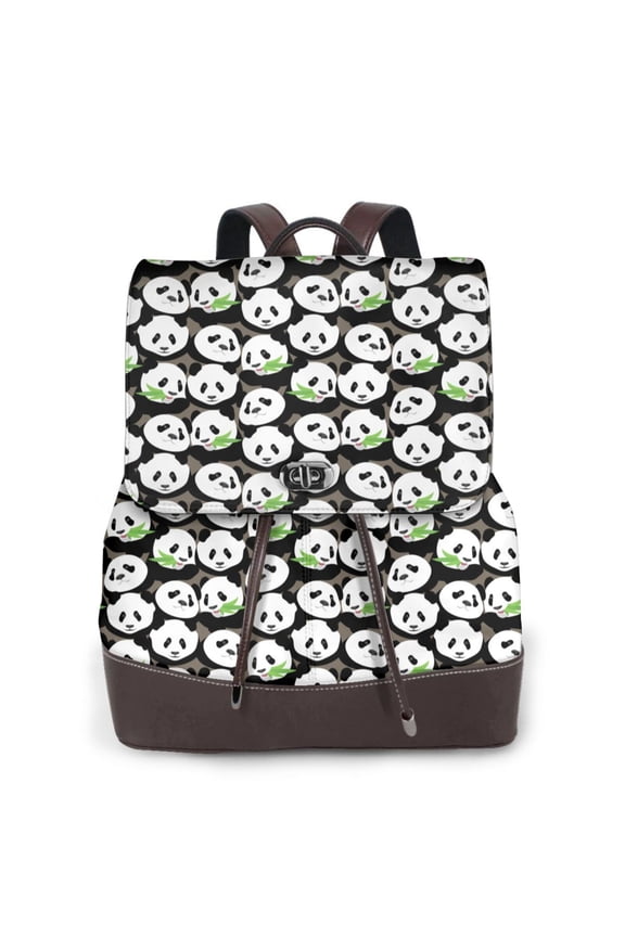 Panda Bear Pattern Womens Backpack Purse Leather Backpack Purse for Women Travel Fashion Backpack Designer Ladies Shoulder Bags