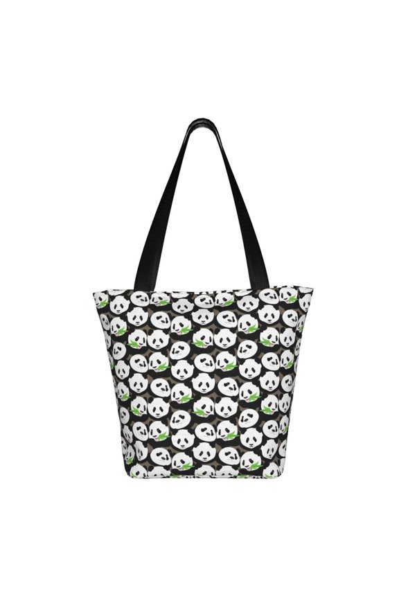 Panda Bear Print Shoulder Bag for Women, Polyester Crossbody Purse Lightweight Handbag for Daily Travel and Casual Use