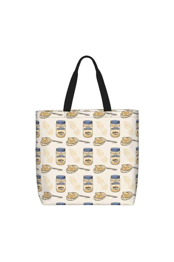 Peanuts Print Reusable Grocery Bag Shopping Bags with Zipper Shoulder Shopping Handle Bag Suitable for Outdoor Convenient Daily Bag