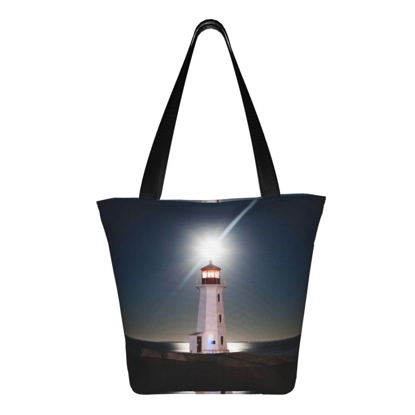Ratiio Peggy's Cove Lighthouse Print Shoulder Bag for Women, Polyester Crossbody Purse Lightweight Handbag for Daily Travel and Casual Use