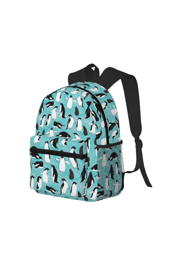 Penguins Print Casual Backpack for Men and Women, Water Resistant Oxford Fabric School Bag Lightweight Travel Daypack