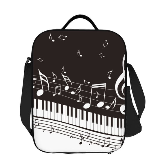 Ratiio Piano Keys With Musical Notes Print Lunch Box - Reusable Lunch Bag Men Adult Women- Insulated LunchBox