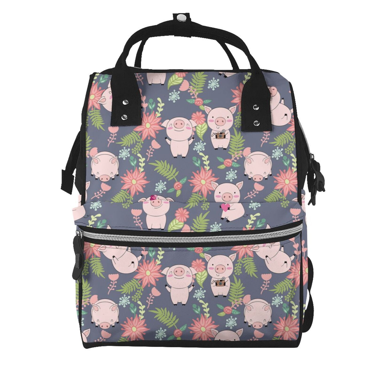 Ratiio Pigs 1 Mummy Backpack - Waterproof Twill Canvas, Large Capacity Diaper Bag with Multiple Pockets and Adjustable Straps