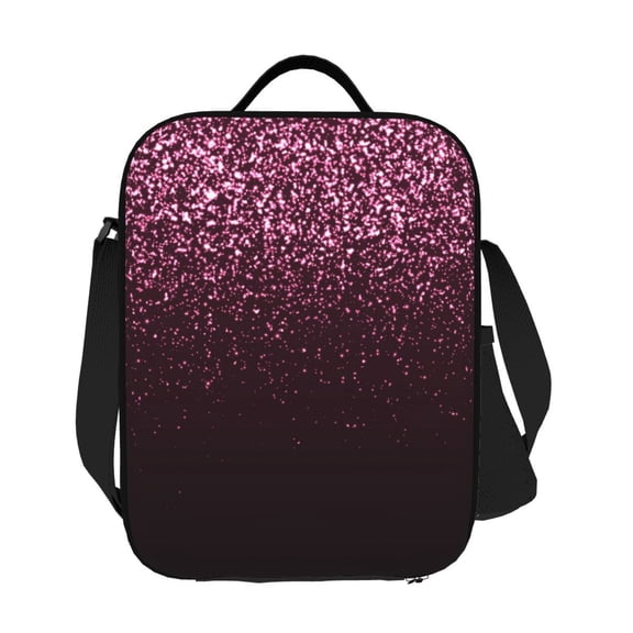 Ratiio Pink Glitter Sparkles A Print Lunch Box - Reusable Lunch Bag Men Adult Women- Insulated LunchBox