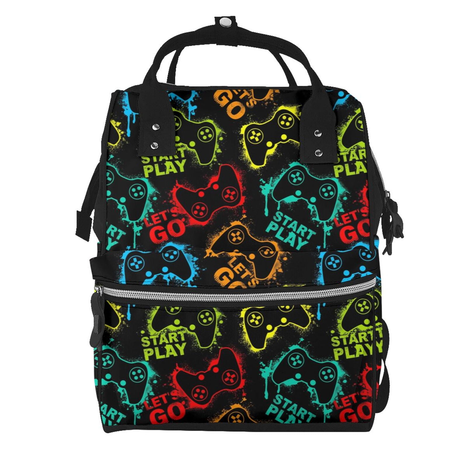 Ratiio Play Game Start Mummy Backpack - Waterproof Twill Canvas, Large Capacity Diaper Bag with Multiple Pockets and Adjustable Straps