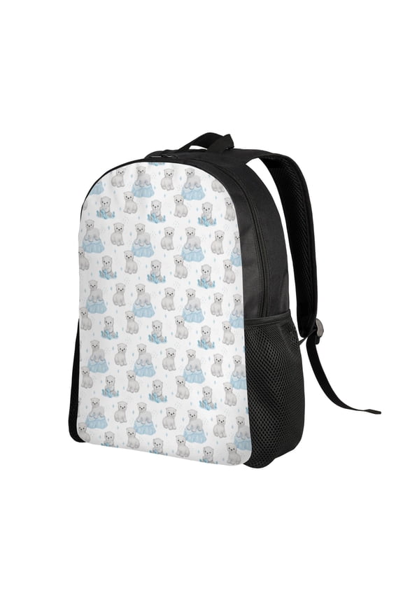 Playful Polar Bear Pals Print Backpack with Padded 15-inch Laptop Sleeve- Spacious and Durable Daypack for Work and Travel