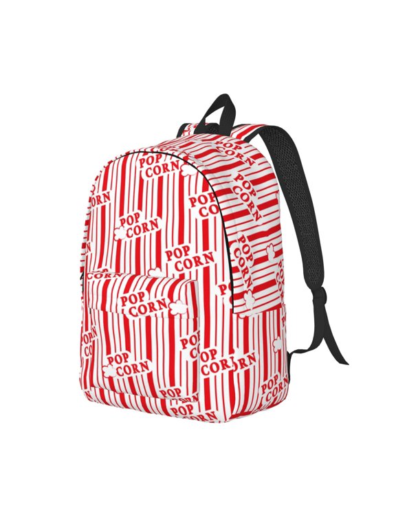 Popcorn 1 Print Canvas Backpack for Women & Men Retro Aesthetic Rucksack Basic Backpack for High School/College Students Travel Laptop Bag