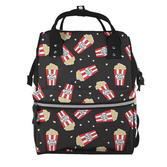 Ratiio Popcorn Mummy Backpack - Waterproof Twill Canvas, Large Capacity Diaper Bag with Multiple Pockets and Adjustable Straps