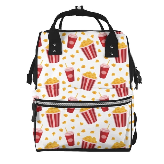 Ratiio Popcorn Mummy Backpack - Waterproof Twill Canvas, Large Capacity Diaper Bag with Multiple Pockets and Adjustable Straps