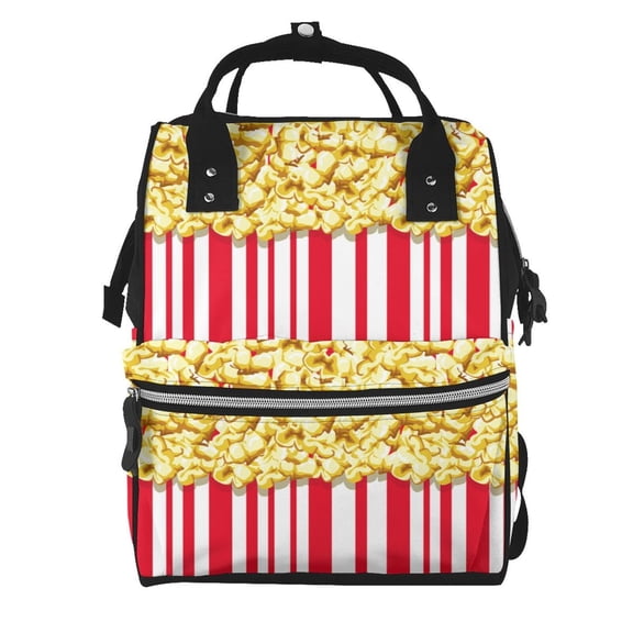 Ratiio Popcorn Mummy Backpack - Waterproof Twill Canvas, Large Capacity Diaper Bag with Multiple Pockets and Adjustable Straps