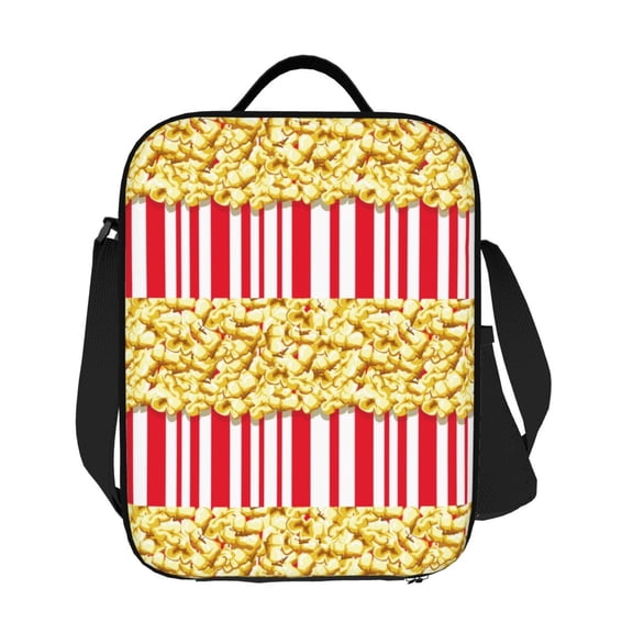 Ratiio Popcorn Print Lunch Box - Reusable Lunch Bag Men Adult Women- Insulated LunchBox