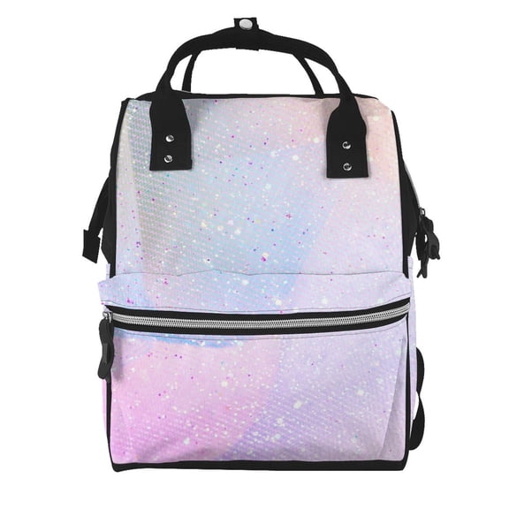 Ratiio Rainbow Unicorn Party Mummy Backpack - Waterproof Twill Canvas, Large Capacity Diaper Bag with Multiple Pockets and Adjustable Straps