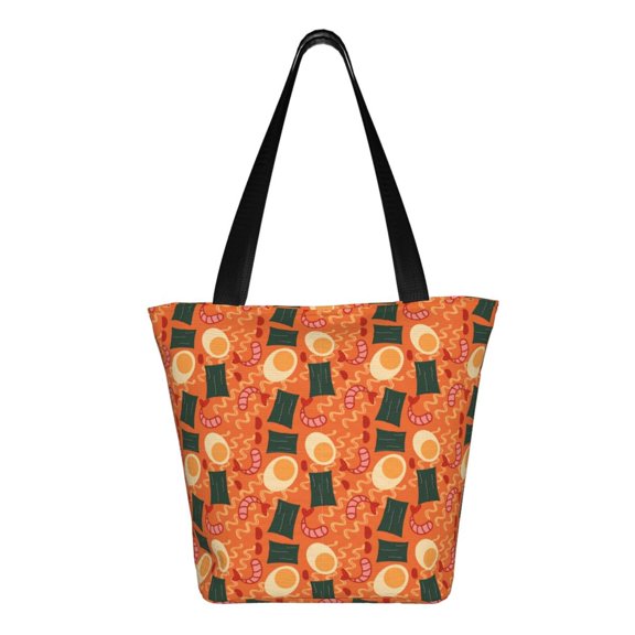 Ratiio Ramen Noodle Soup Print Shoulder Bag for Women, Polyester Crossbody Purse Lightweight Handbag for Daily Travel and Casual Use