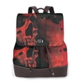 thumbnail image 1 of Ratiio Red And Black Abstract Skull Pattern Womens Backpack Purse Leather Backpack Purse for Women Travel Fashion Backpack Designer Ladies Shoulder Bags, 1 of 4
