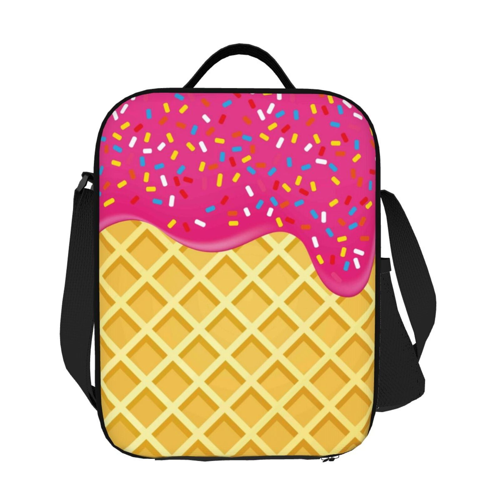 Ratiio Red Ice Cream Print Lunch Box - Reusable Lunch Bag Men Adult Women- Insulated LunchBox