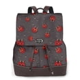 thumbnail image 1 of Ratiio Red Ladybugs On Dark Background Pattern Womens Backpack Purse Leather Backpack Purse for Women Travel Fashion Backpack Designer Ladies Shoulder Bags, 1 of 4