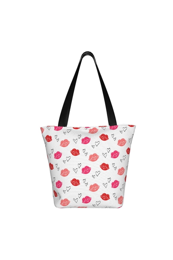 Red Lips 1 Print Shoulder Bag for Women, Polyester Crossbody Purse Lightweight Handbag for Daily Travel and Casual Use