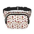 thumbnail image 1 of Ratiio Red Mushroom Pattern Square Double Layer Waist Bag, Durable Twill Fabric Waist Pack with Adjustable Belt,Outdoor Hiking, Running, Travel Waist Bag, 1 of 6