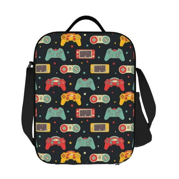 Ratiio Retro Video Game Print Lunch Box - Reusable Lunch Bag Men Adult Women- Insulated LunchBox