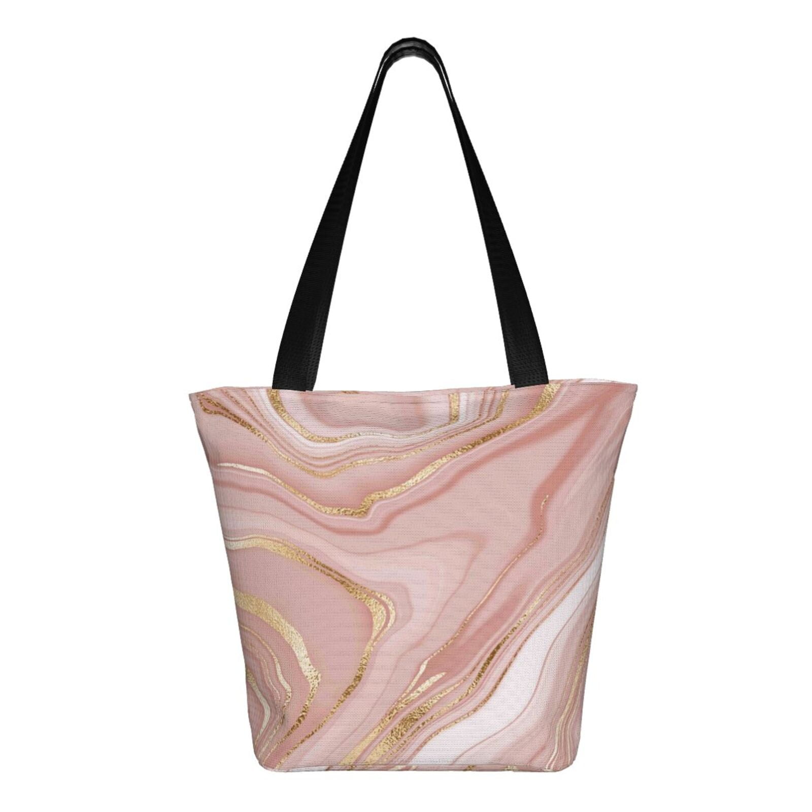 Ratiio Rose Gold Glitter Splatter Print Shoulder Bag for Women, Polyester Crossbody Purse Lightweight Handbag for Daily Travel and Casual Use