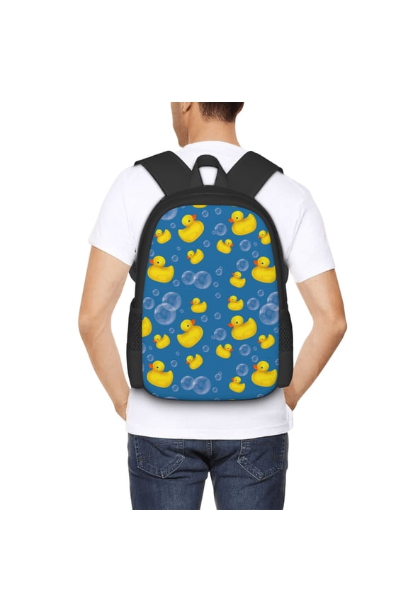 Rubber Duck Backpack for Men and Women - Durable 600D Oxford Cloth -Large Capacity, Water-Resistant School, Travel, and Hiking Bag