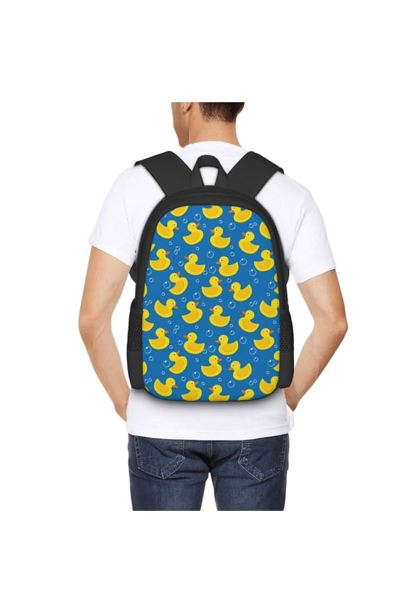 Rubber Duck Backpack for Men and Women - Durable 600D Oxford Cloth -Large Capacity, Water-Resistant School, Travel, and Hiking Bag