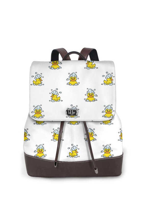 Rubber Duck Showe Pattern Womens Backpack Purse Leather Backpack Purse for Women Travel Fashion Backpack Designer Ladies Shoulder Bags