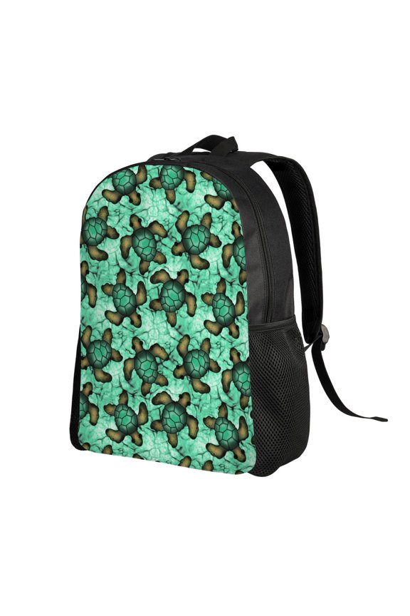 Sea Turtle Print Backpack with Padded 15-inch Laptop Sleeve- Spacious and Durable Daypack for Work and Travel