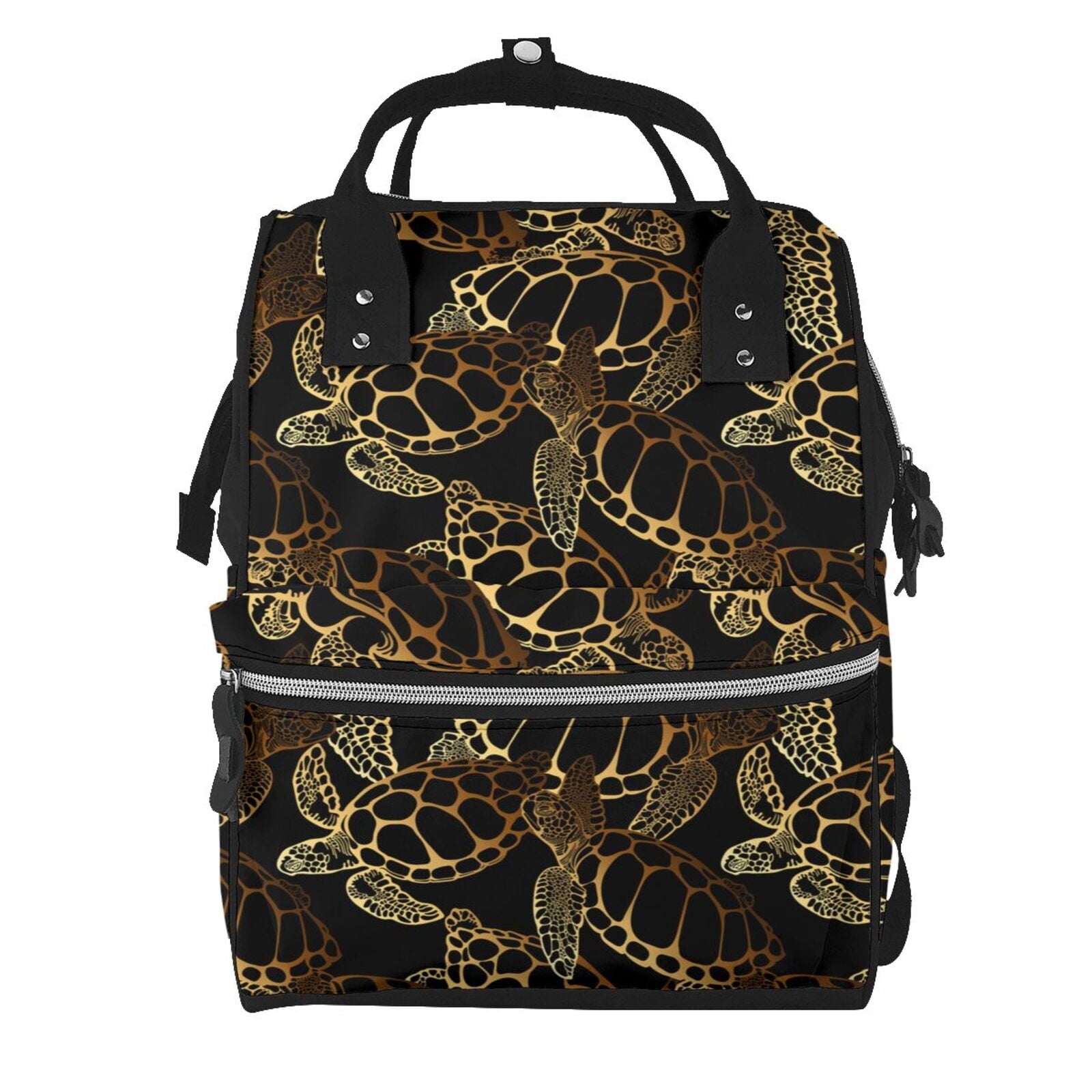 Ratiio Sea Turtle With Ocean Mummy Backpack - Waterproof Twill Canvas, Large Capacity Diaper Bag with Multiple Pockets and Adjustable Straps
