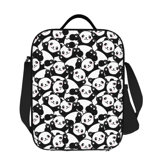 Ratiio Seamless Pattern Cute Panda Print Lunch Box - Reusable Lunch Bag Men Adult Women- Insulated LunchBox