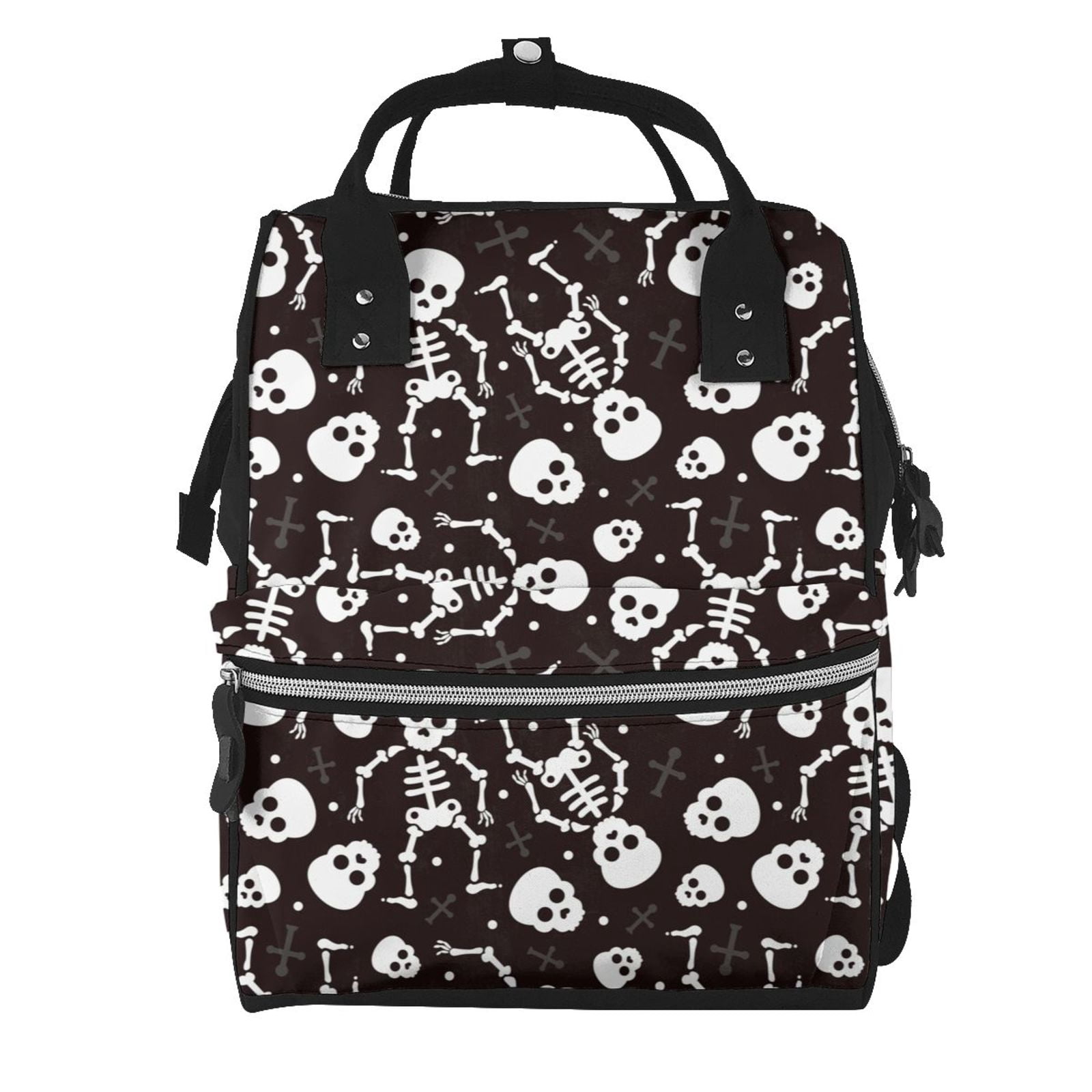 Ratiio Skeleton Mummy Backpack - Waterproof Twill Canvas, Large Capacity Diaper Bag with Multiple Pockets and Adjustable Straps