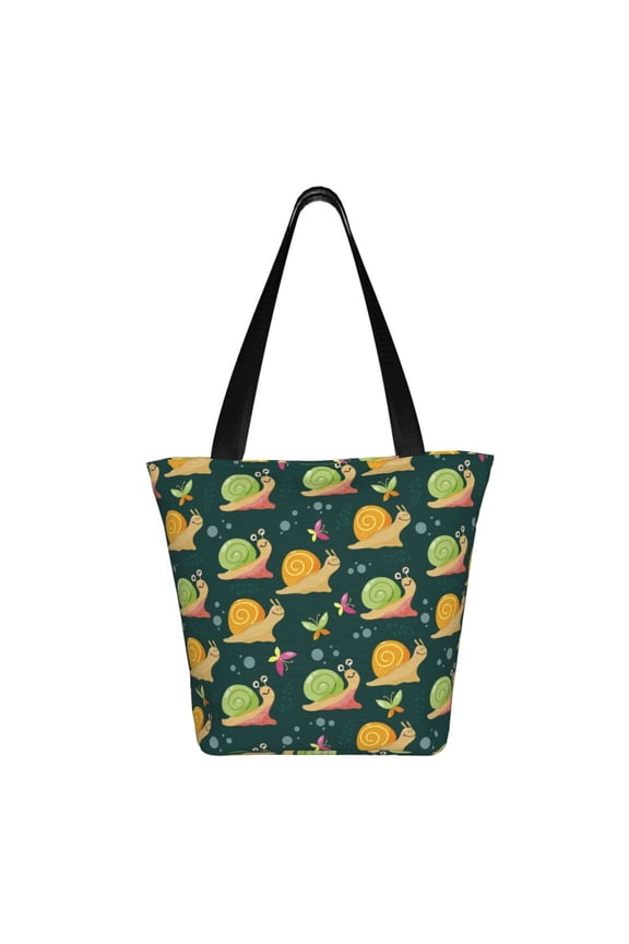 Snails And Butterfies Print Shoulder Bag for Women, Polyester Crossbody Purse Lightweight Handbag for Daily Travel and Casual Use