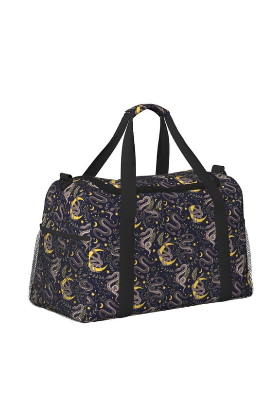 Snake Sleep Pattern Hand Travel Bag, Weekender Carry On for Women Men, Sports Gym Bag, Workout Duffel Bag, Overnight Shoulder Bag fit 15.6 Inch Laptop