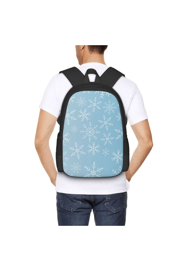 Snowflake Snowing Backpack for Men and Women - Durable 600D Oxford Cloth -Large Capacity, Water-Resistant School, Travel, and Hiking Bag