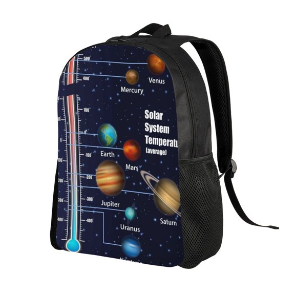 Ratiio Solar System Print Backpack with Padded 15-inch Laptop Sleeve- Spacious and Durable Daypack for Work and Travel