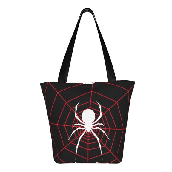 Ratiio Spider On The Web Print Shoulder Bag for Women, Polyester Crossbody Purse Lightweight Handbag for Daily Travel and Casual Use