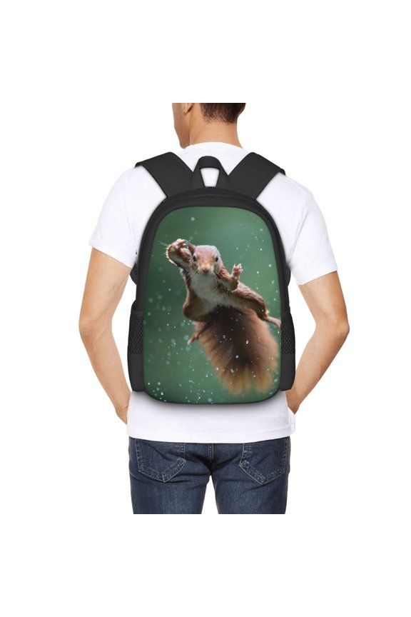 Squirrel Backpack for Men and Women - Durable 600D Oxford Cloth -Large Capacity, Water-Resistant School, Travel, and Hiking Bag