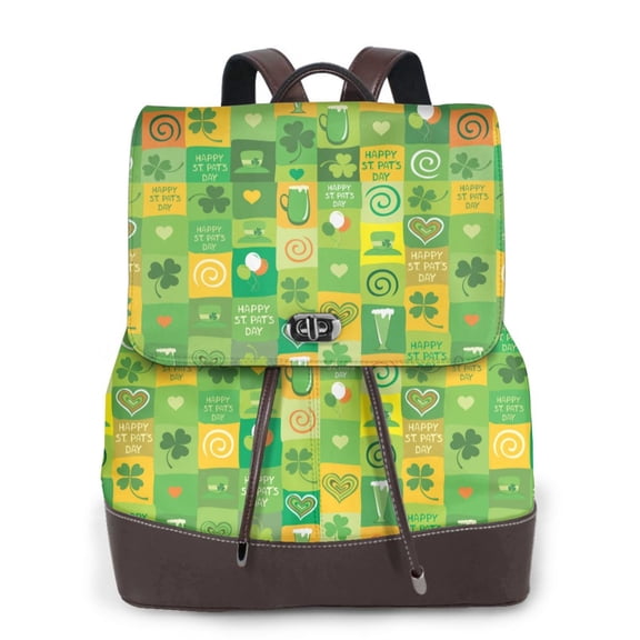 Ratiio St. Patrick's day Pattern Womens Backpack Purse Leather Backpack Purse for Women Travel Fashion Backpack Designer Ladies Shoulder Bags