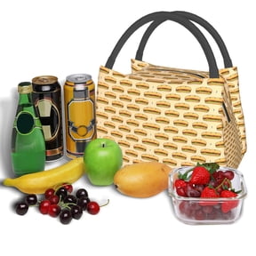 Ratiio Submarine Sub Sandwich Pattern Portable Insulation Lunch Bag, Insulated Food Delivery Bag, Meal Grocery Tote Insulation Bag Large Capacity Reusable Warming Bag