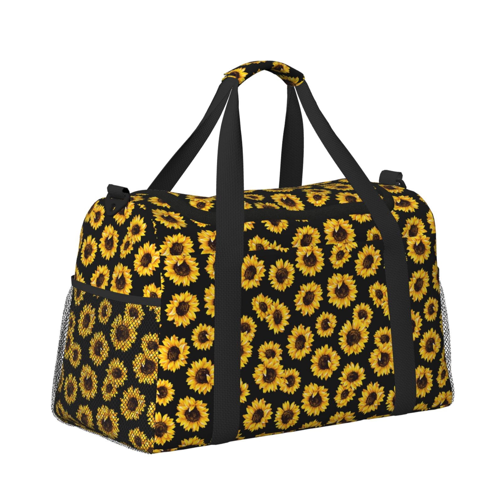 Ratiio Sunflower 6 Pattern Hand Travel Bag, Weekender Carry On for Women Men, Sports Gym Bag, Workout Duffel Bag, Overnight Shoulder Bag fit 15.6 Inch Laptop