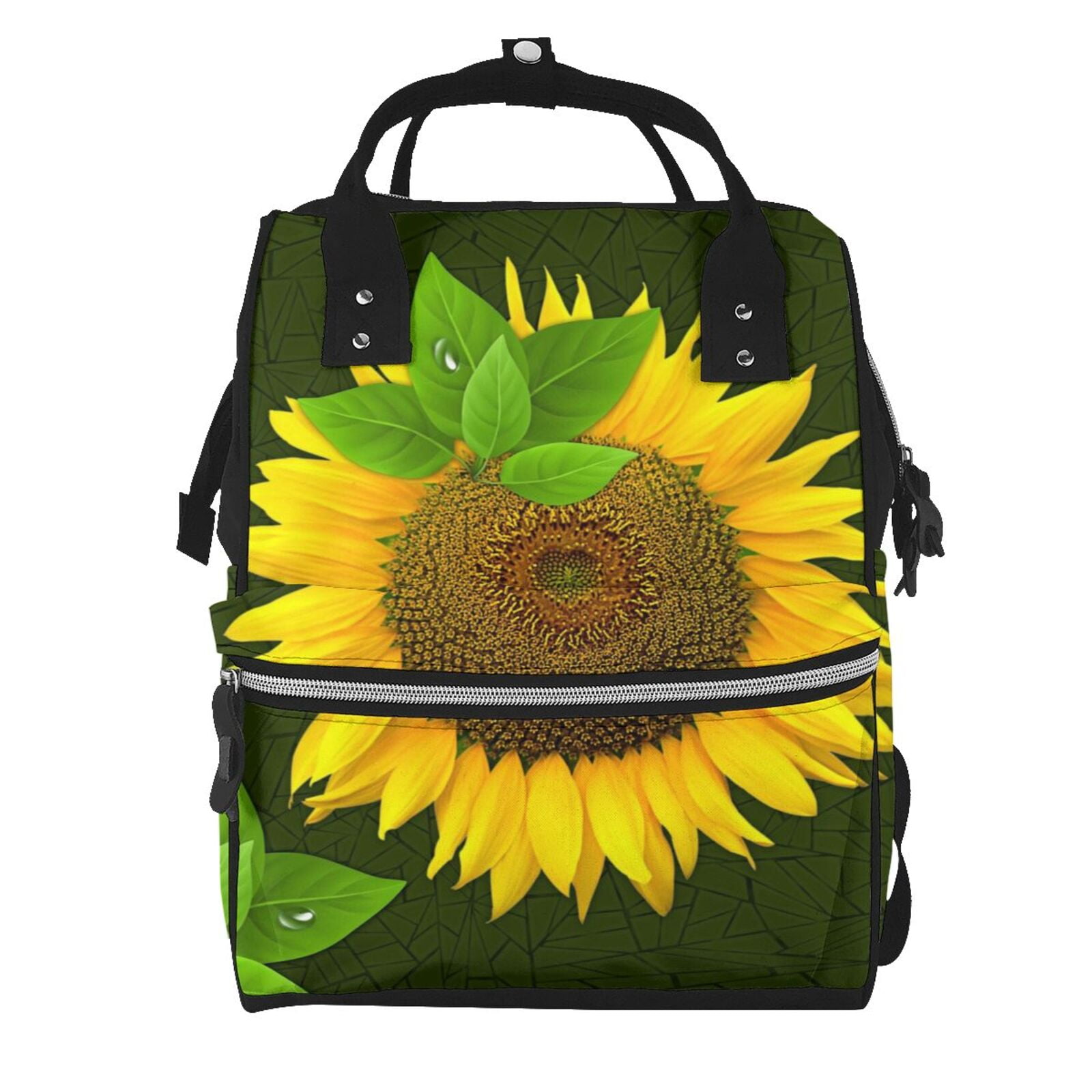Ratiio Sunflower3 Mummy Backpack - Waterproof Twill Canvas, Large Capacity Diaper Bag with Multiple Pockets and Adjustable Straps