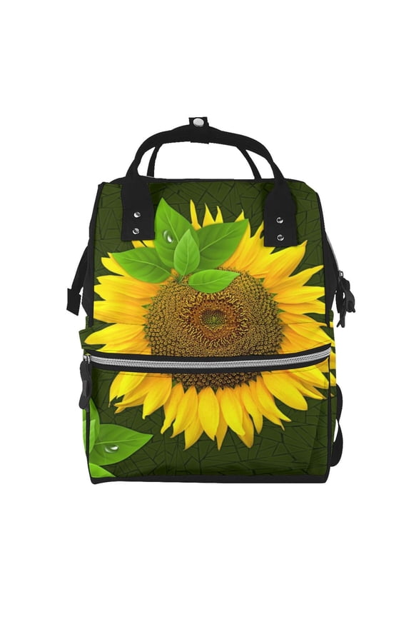 Sunflower3 Mummy Backpack - Waterproof Twill Canvas, Large Capacity Diaper Bag with Multiple Pockets and Adjustable Straps