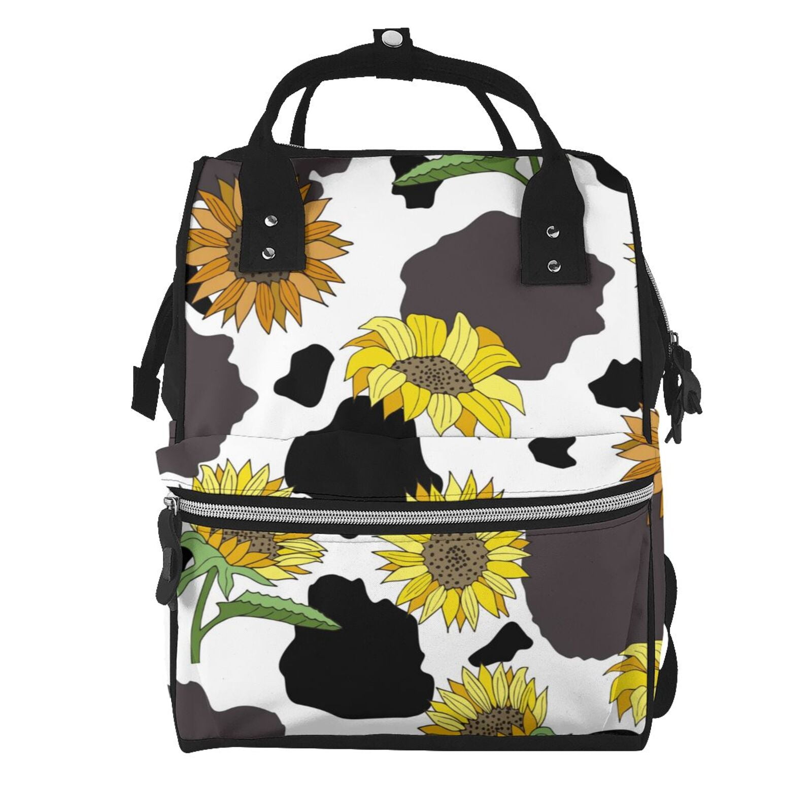 Ratiio Sunflowers Country Mummy Backpack - Waterproof Twill Canvas, Large Capacity Diaper Bag with Multiple Pockets and Adjustable Straps