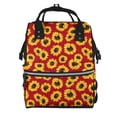 thumbnail image 1 of Ratiio Sunflowers On Red Mummy Backpack - Waterproof Twill Canvas, Large Capacity Diaper Bag with Multiple Pockets and Adjustable Straps, 1 of 5